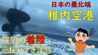 【日本最北端】強風の中の着陸！　飛行機で稚内空港に行ってみよう　ANA　DHC8-Q400　Dash8　Hokkaido　Airport　Landing　wakkanai