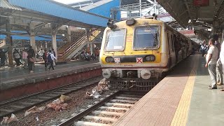 ghatkopar railway station arriving thane local train | Mumbai local train video in railway station