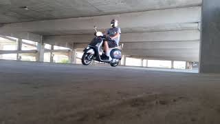 Testing the brakes and cornering on my new Vespa GTS 300