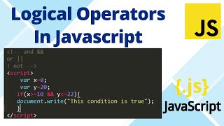 Logical operators in javascript in hindi || Javascript tutorial for beginners - 10