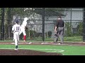 ahhs varsity 2023 041923 ump throws pitcher new ball justin hits it out on the 1st pitch.