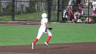 AHHS Varsity 2023 041923 Ump throws pitcher new ball, Justin hits it out on the 1st pitch.