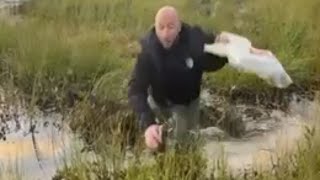 Guy Fails Comically Attempting to Jump Over Stream