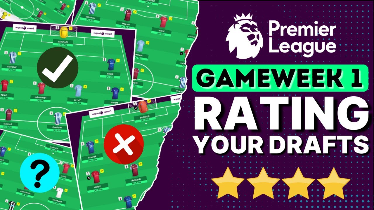 RATING YOUR FPL DRAFTS | GAMEWEEK 1 | FANTASY PREMIER LEAGUE 2021/22 ...