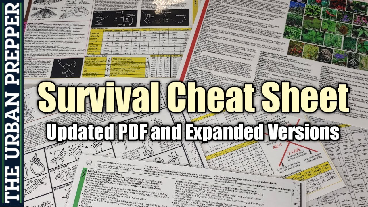 Survival Cheat Sheet Updated Pdf And Expanded Versions