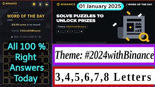 Wodl 01 January | Theme 2024 with Binance Wotd | Binance word of the day | Wodl answer today