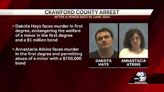 Arkansas couple arrested on murder warrant after 2-year-old's drowning