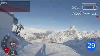 Obergurgl Top Mountain Star to the bottom of the Valley. Jan 2022