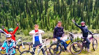 Kazakhstan Almaty Tekes river valley amazing and stunning views bike trip drone video 28.07.2018