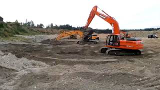 Сравнение DOOSAN DX300LCA c HYUNDAI, CAT время цикла