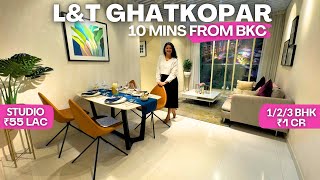 L\u0026T 77 Crossroads Ghatkopar 1, 2 \u0026 3 BHK Tour | 10 Mins BKC | Review, Price \u0026 Location