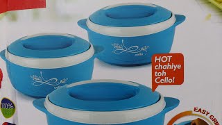 Cello Sapphire Hot Pot Pack Of 3 Thermoware Casserole set 500.ml 1000.Ml 1500.ml Unboxing \u0026 review