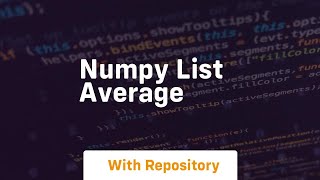 numpy list average