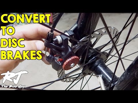 How To Convert To Disc Brakes From V-Brakes On Mountain Bike How To Convert To Disc Brakes From V-Brakes On Mountain Bike