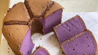 Taro Chiffon Cake, hasilnya lembut banget💜