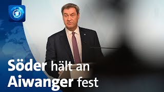 Bayerns Ministerpräsident Söder hält an seinem Vize Aiwanger fest