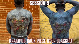 Session 9 Krampus Back Piece, and Color Tattoo talk  #ink #inked #tattoo