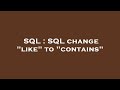 SQL : SQL change 
