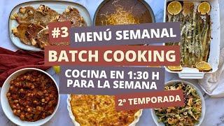 MENÚ SEMANAL 1/2 OCTUBRE 🍲 Cocina en 1:30h para la semana 👩🏻‍🍳 BATCH COOKING EN ESPAÑOL - T2