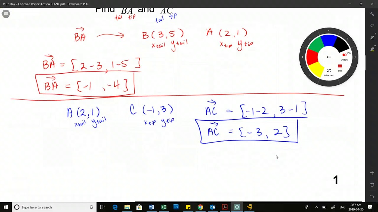Parallel Cartesian Vectors