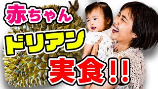 【食べられる？】1歳児のパンちゃんがドリアンに挑戦します｜日本人・ベトナム人の国際結婚カップル