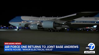 Air Force One with Trump aboard returns to base after electrical issue