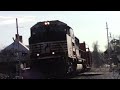 crazy hornshow ns 1819 leads ns 921 loaded rail