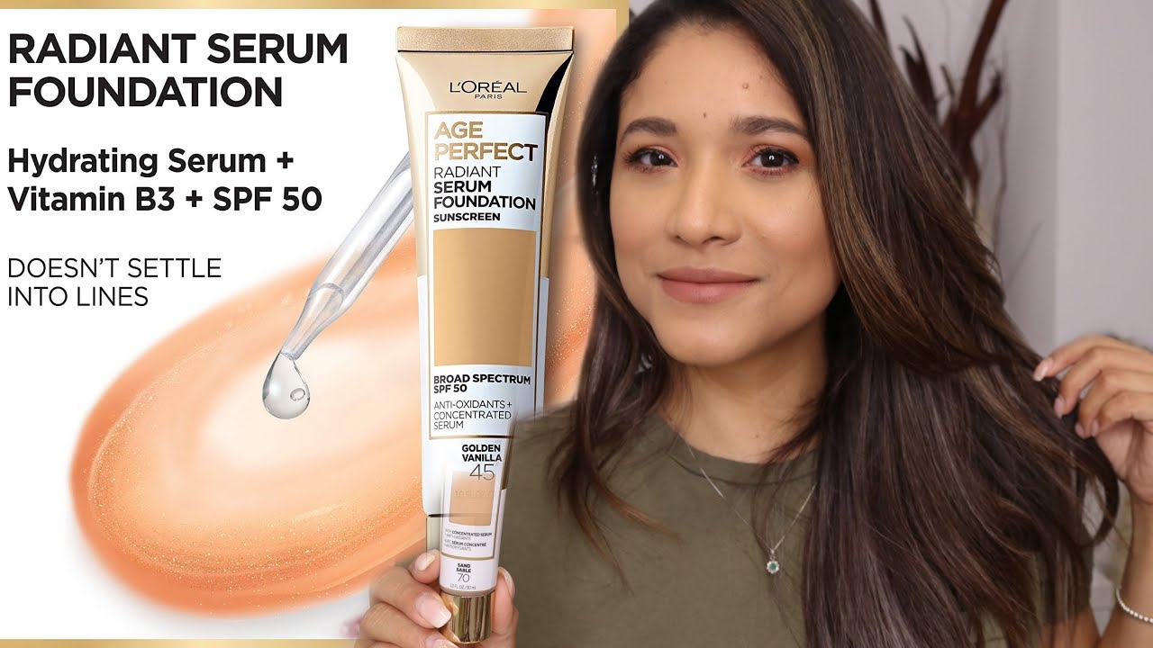 NEW LOREAL AGE PERFECT RADIANT SERUM FOUNDATION SPF 50/ REVIEW AND WEAR ...