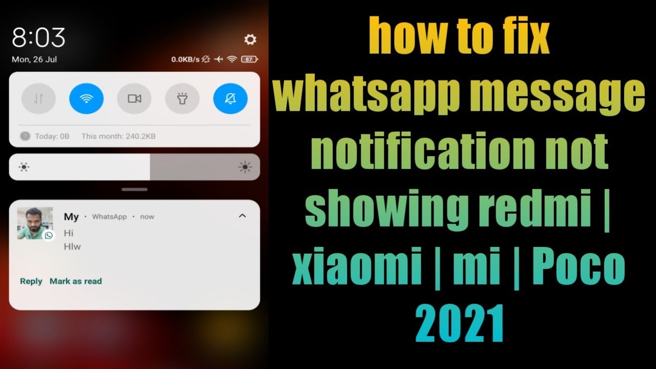 How To Fix Whatsapp Message Notification Not Showing Redmi | Xiaomi ...