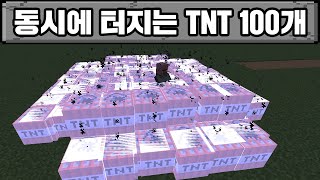 동시에 터지는 TNT 100개 주민에게 선물하기ㅋㅋ (마인크래프트)