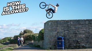 HUGE URBAN MTB SLOPESTYLE FEATURES IN PUBLIC - HOW IS THIS ALLOWED?