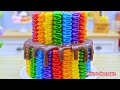 pink buttercream cake decoreating 🌈🍬 yummy miniature rainbow chocolate cake ideas🍈 baking yummy