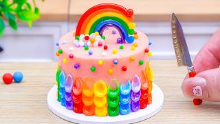 Pink Buttercream Cake Decoreating 🌈🍬 Yummy Miniature Rainbow Chocolate Cake Ideas🍈 Baking Yummy