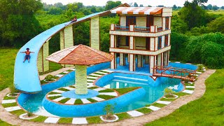 [Full Build] Build Beach Pool , 3 Story Resort Bamboo House, Flyover Water Slide , Bamboo Umbrella