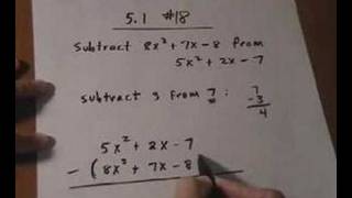 subtract polynomials - vertical method