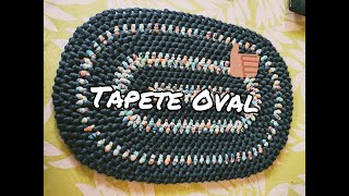 Artesanato: Tapete de retalho feito com grampo (Oval) Vídeo completo!!