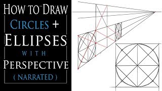 How to Draw CIRCLES and ELLIPSES in PERSPECTIVE ( Narrated )