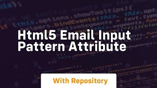 html5 email input pattern attribute