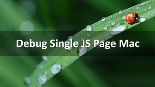 Debug single JavaScript Page - Mac