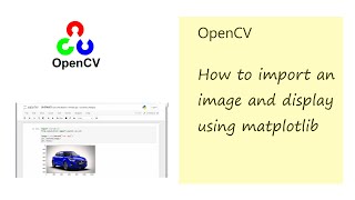 opencv image import and display using matplotlib