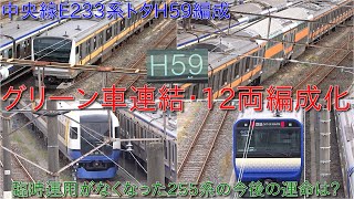 【中央線E233系トタH59編成グリーン車連結12両編成化・サロE232/E233-47】臨時運用がない状態となった255系の今後の運命は?