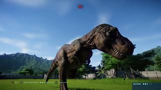 Jurassic World Evolution: Suchomimus pair vs Tyrannosaurus rex (Base Genome)