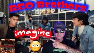 REO Brothers - imagine {REACTION} John Lennon Cover song @REOBrothers