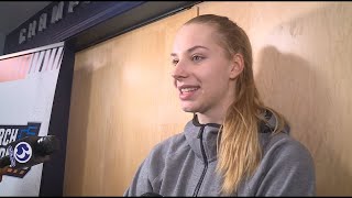 UConn's Dorka Juhász reacts to win over Vermont | Full Interview
