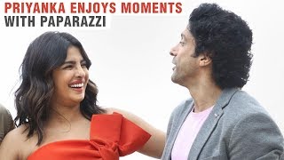 Priyanka Chopra With Farhan Akhtar and Rohit Pose For Media During The Sky is Pink Promotions