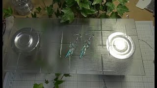 【sepia】 ベイビーブルーのフリンジピアスの作り方 01　(Baby blue Fringe earrings.)