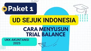 UD SEJUK INDONESIA Cara Membuat Trial  Balance Pada Soal UKK Akuntansi Paket 1 Tahun 2025