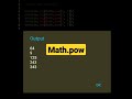 Math.pow( ) | javascript tutorial #shorts #javascript #html