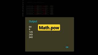Math.pow( ) | javascript tutorial #shorts #javascript #html