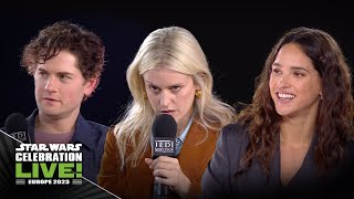 Denise Gough, Kyle Soller, and Adria Arjona from Andor  | Star Wars Celebration